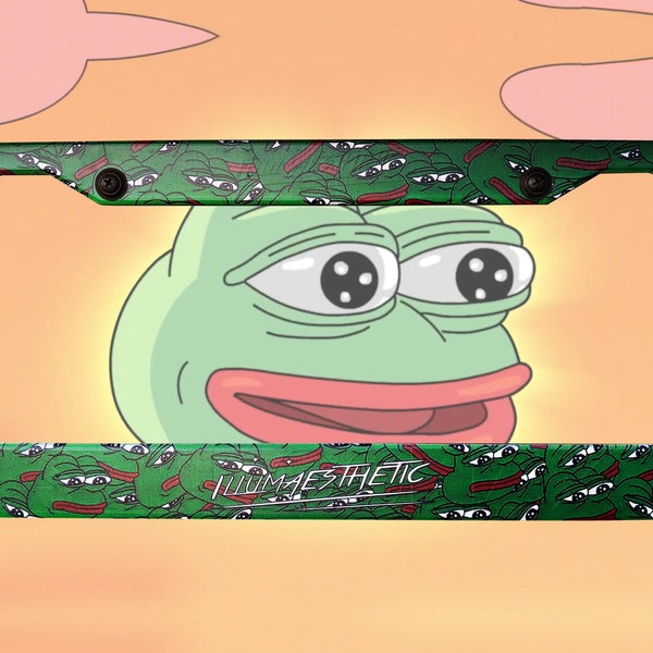 Pepe the frog license plate frame