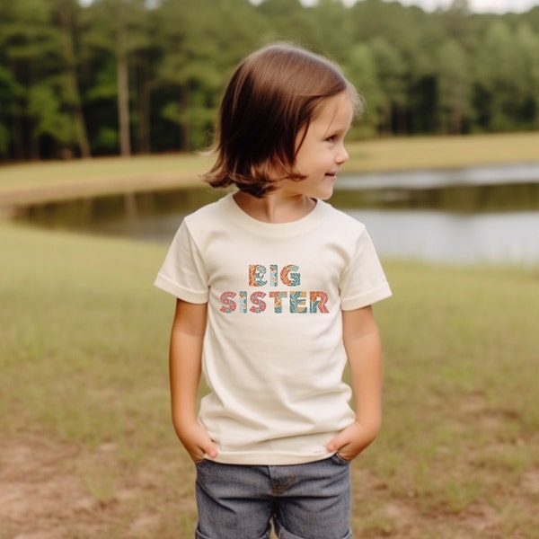Boho Floral Big Sister TShirt | Middle Sister TShirt | Little Sister TShirt | Matching Sibling Shirt Tshirt | Baby Announcement