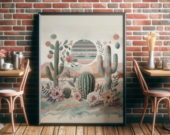 CACTUS | CACTI | Cacti Wall Art | Cactus Prints | Desert Bloom | Saguaro | Cacti and Flowers | Digital Download | Printable Wall Art