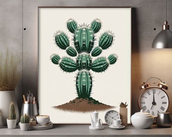 Impression de cactus | Cactus imprimable | Impression d'art de cactus | Art mural imprimable | Art de cactus