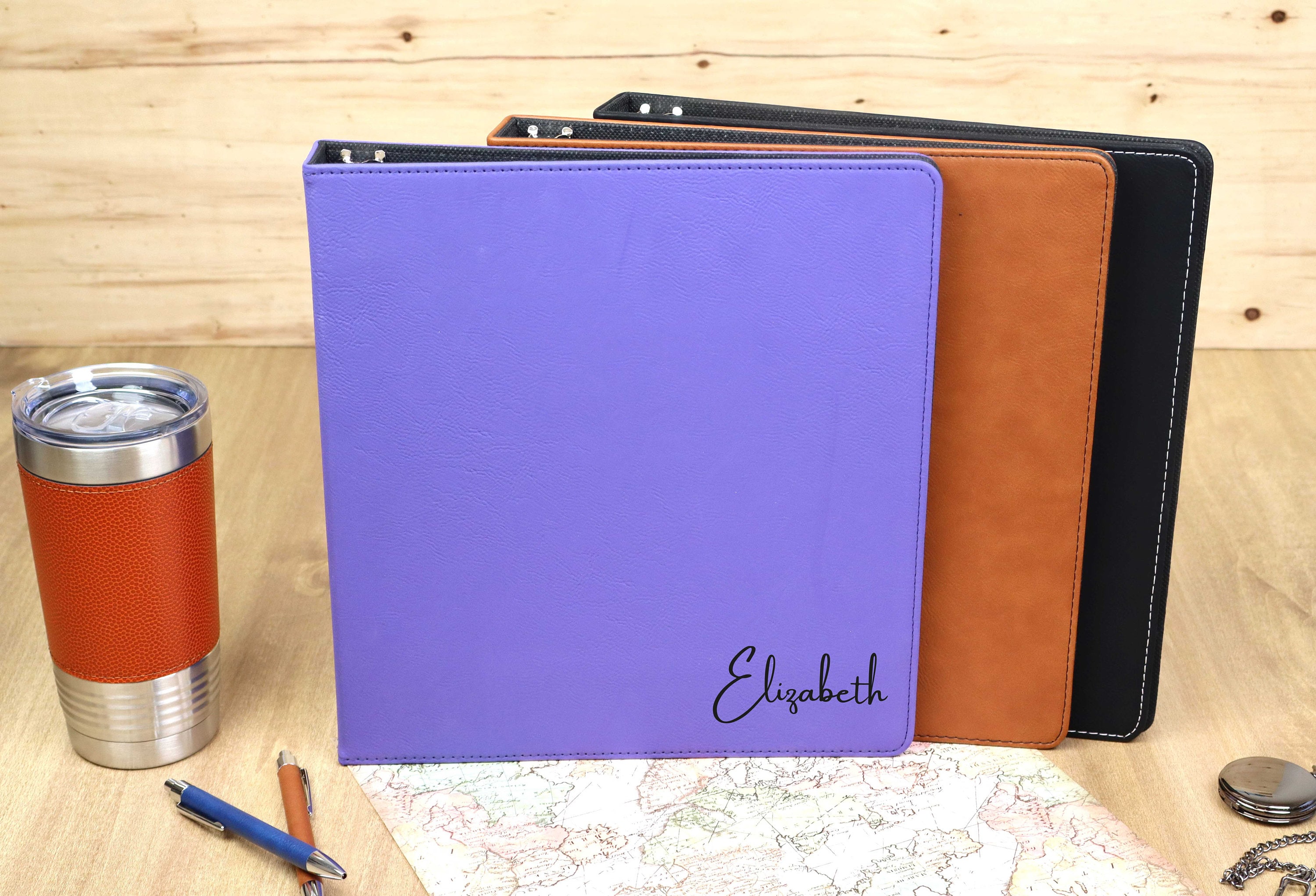 Personalized Leather Binder, Customized Binder, Graduation Gift, Office ...