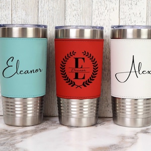 Personalized Tumbler, Leatherette Tumbler, Leather Tumbler, Housewarming Gifts, Anniversary Gifts, Engraved Tumbler, Custom Tumbler, Tumbler