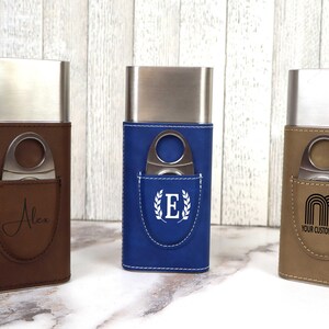 Personalized Cigar Case, Groomsmen Gifts, Custom Engraved Cigar Holder, Leather Cigar Holder, Personalized Travel Cigar Case, Best Man Gift
