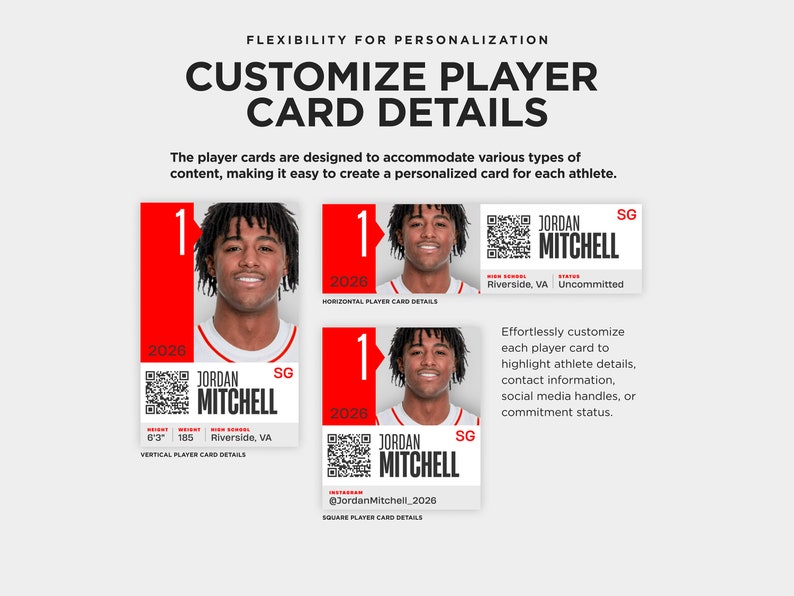 Team Roster Template | Editable Canva Player Profiles | Digital ...
