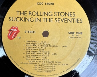 The Rolling Stones &quot;Sucking In The Seventies&quot; Vinyl Record Album Wall Hanging - Clock Option Available!