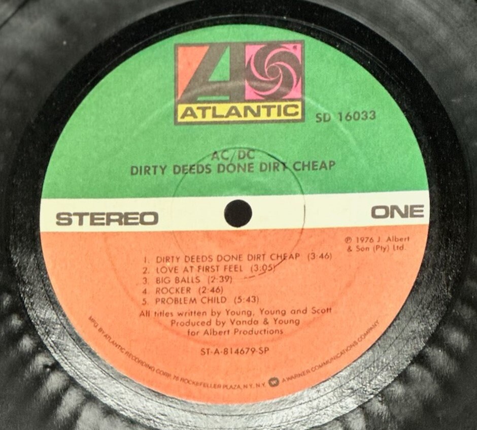 AC/DC "Dirty Deeds Done Dirt Cheap" Vinyl Record Album Wall Hanging - Clock Option Available! Featuring the hit by the same name and more!