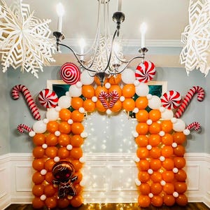 Balloon gingerbread house