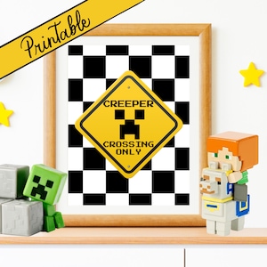 Video Game Wall Art Inspired Wall Art Creeper Wall Art for Kid&#39;s Rooms Bedroom Deco Nursery Decor Pixel Printable Toy Room Video Game Art