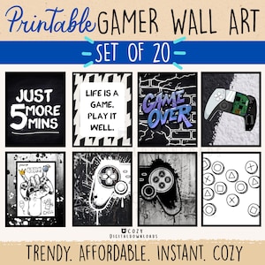 Video Game Art, Set of 20 Digital Wall Art Prints | Instant Download | Video Game Decor | Pixel Art | Gaming Room Aesthetic Game Room Decor