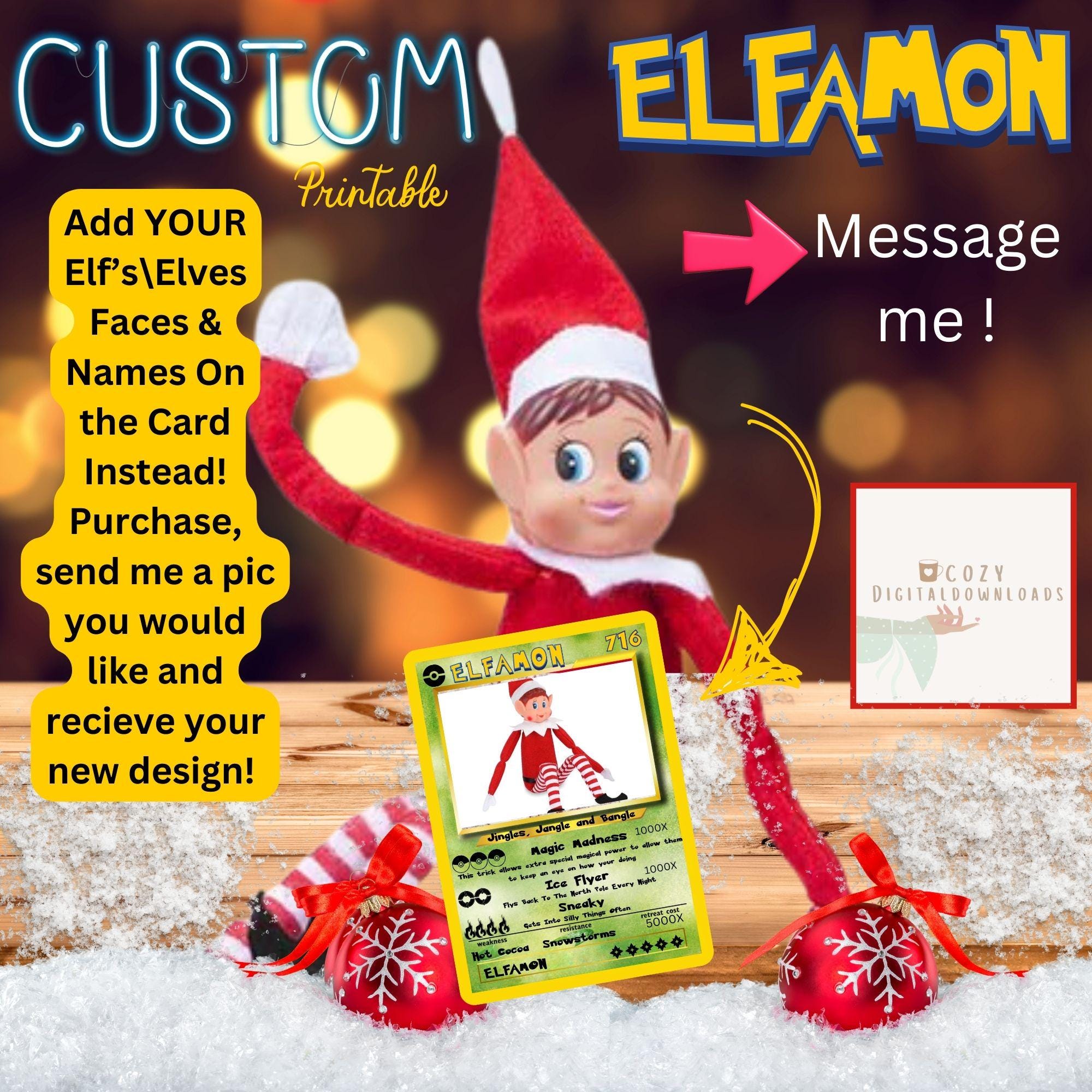 Elfamon Christmas Elf Card Printables: Gaming Elf Props (PDF