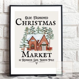 Vintage-Inspired Christmas Wall Art, Printable Holiday Decor, Traditional Christmas Decoration Sign, Old-Fashioned Festive Wall Art Digital