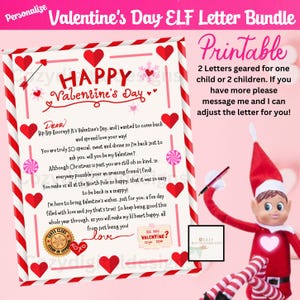 Valentine's Day Letter From The Elf Printable Valentine's Letter Elf Props Printable Elf Help Bundle Valentines Day Printables Classroom Elf