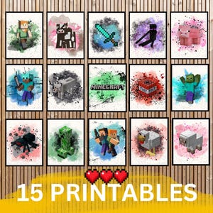 Kids Game Room Decor Gaming Boys Room Gamer Gifts Gaming Wall Art Video Game Posters Teen Room Printable Digital Prints Kids Mine Craft