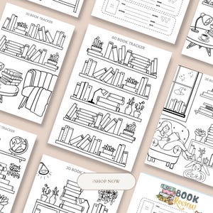 10 Book Trackers for adult and kids I Book Tracker Journal Printable  | Reading Log | Book Review Planner | Reading Challenge Printable