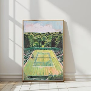 Tennis Court Art Print, Tennis Stadium Art Print, Tennis Gift, Grand Slam Poster, Tennis Art, London tennis poster, Grass tennis court art