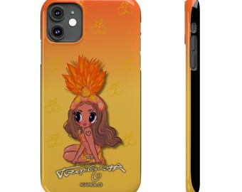 Funda protectora delgada y brillante para iPhone con diseño de Bichotas inspirado en Tropicoqueta