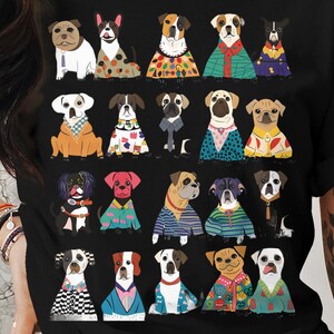 Cute Anime Comfort Colors Group T-Shirt, Assorted Dogs in Stylish Outfits, Fun Animal Tee for All Ages, Unique Gift for Dog Lovers