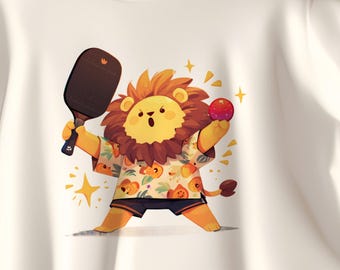 Camiseta divertida de Pickleball del Rey León, bonita y novedosa camiseta de Pickleball, ropa deportiva informal, camiseta gráfica unisex, regalo para amantes del Pickleball.
