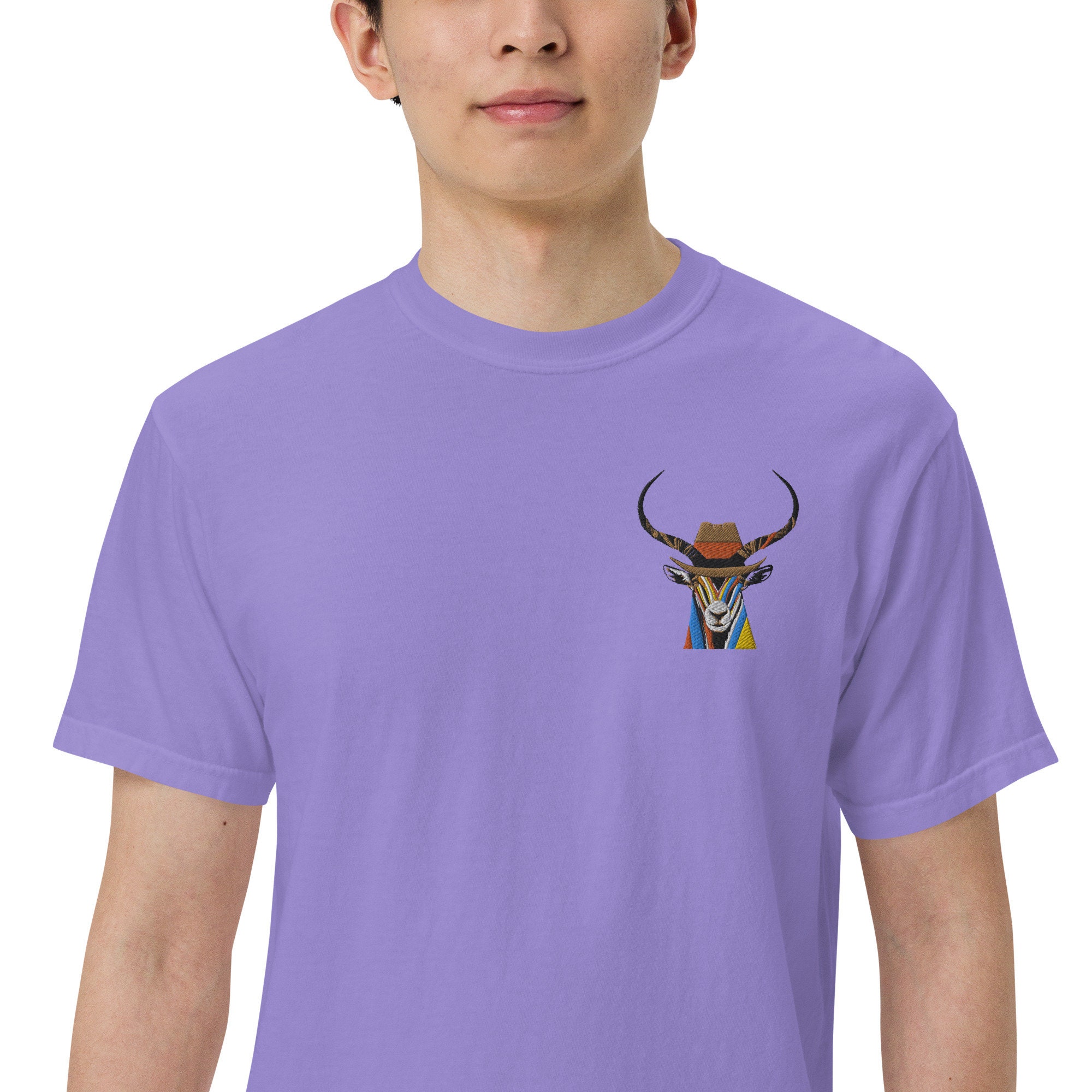 Boho Chic Embroidered Springbok Shirt, Colorful Animal Art, Unisex ...