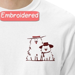 Leuk cartoonhond geborduurd T-shirt, Moederdagstijl Comfort Kleurenshirt, Casual Fun Anime Geïnspireerde Top