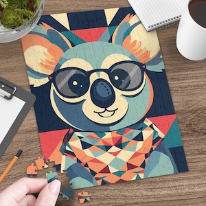 Colorful Koala Bear Puzzle for Kids and Adults, 30, 110, 252, 520 Pieces, Fun and Challenging Jigsaw Puzzle, Animal Art Puzzle