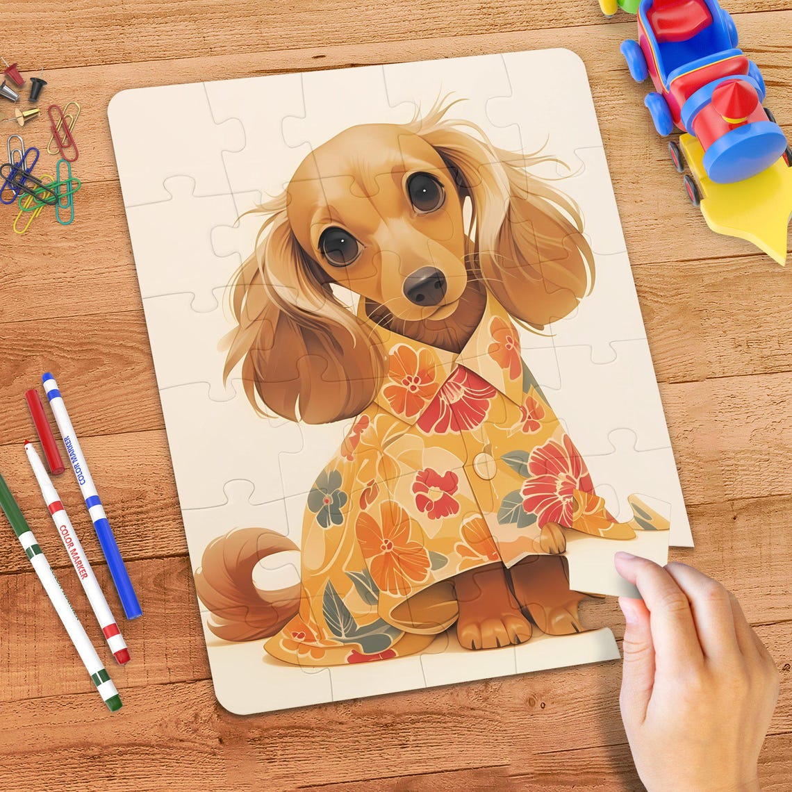 Cute Dachshund Jigsaw Puzzle for Adults and Kids, Adorable Dog Puzzle ...