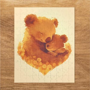 Heartwarming Bear Family Puzzle for Adults and Kids, 30 110 252 520 1014 Pieces, Cute Bear Puzzle for Animal Lovers