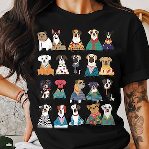 Cute Anime Comfort Colors Group T-Shirt, Assorted Dogs in Stylish Outfits, Fun Animal Tee for All Ages, Unique Gift for Dog Lovers