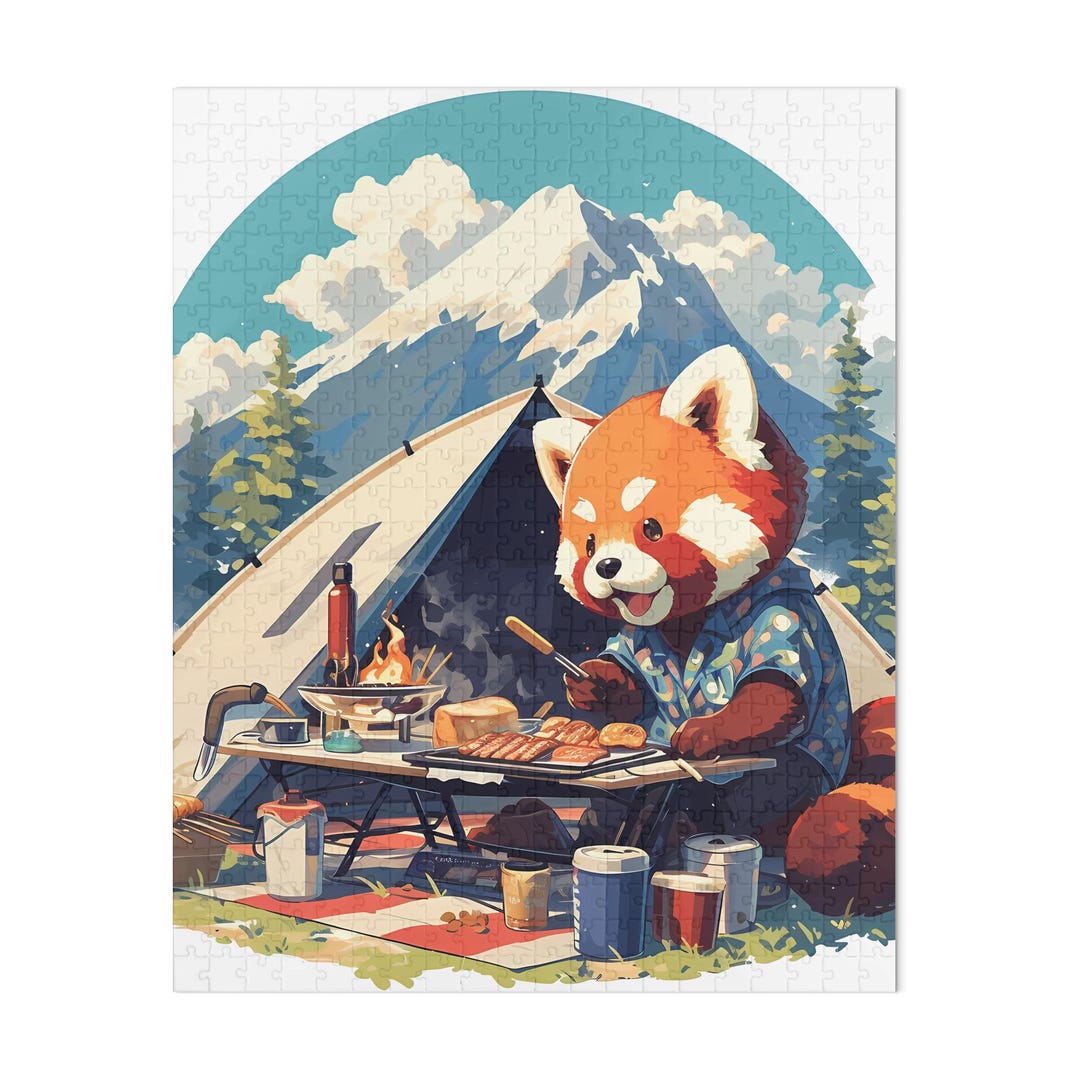 Red Panda Camping Puzzle, Fun Jigsaw for Kids and Adults, 30 to 1000 ...