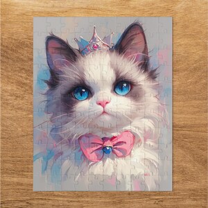 Ragdoll Cat Puzzle 30 to 1000 Pieces, Fun for Adults and Kids, Blue Eyed Cat Puzzle Gift, Cat Lover&#39;s Puzzle Challenge