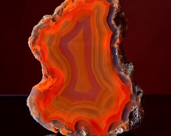 Condor Agate 3” with Red Stunning Berry Bright Bands, San Rafael Mendoza, Argentina