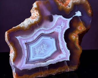 Purple Passion Agate 2 1/4” Full Pattern, Ultra Rare Mexican Banded Gemstone Specimen