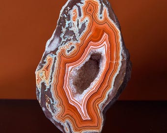 Dryhead Agate 3.25” Specimen with Gorgeous Orange Banding, Montana