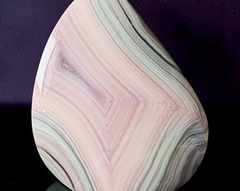 Pink banded, Purple Passion Agate Cabochon, Mexican Gemstone Specimen, 62ct
