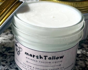 Tallow Skin Cream Infused with Organic Castor Oil | Small Batch | Handmade | MARSHTALLOW by Chad Mom