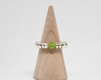 Green Jade Bead Ring