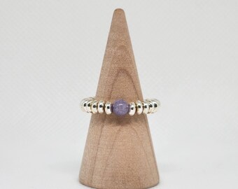 Lavender Stone Bead Ring