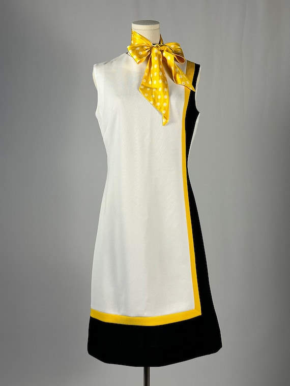 Vintage 1960s R&K Knits Mod Dress and Sash