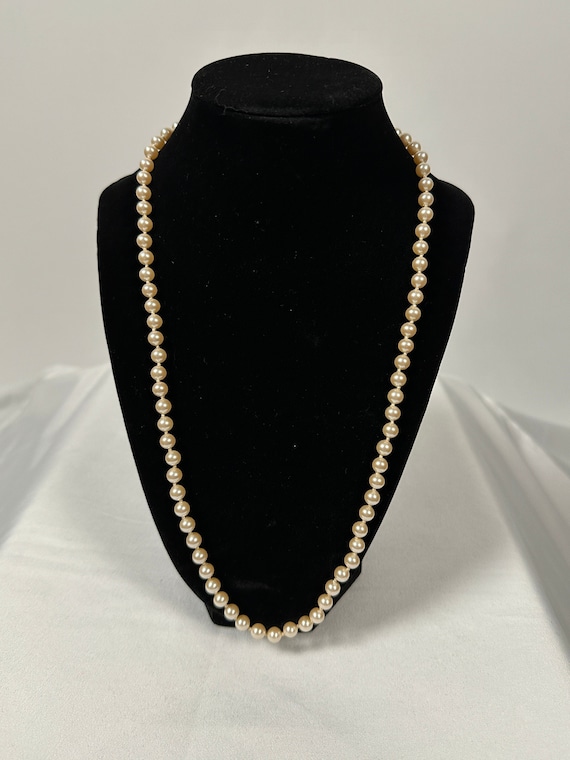 Signed Monet Faux Pearl Necklace