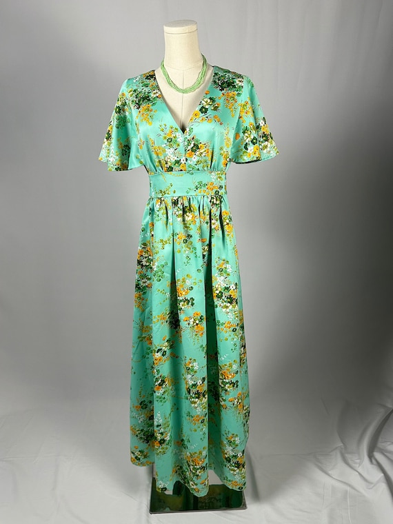 1970s Floral Prairie Dress