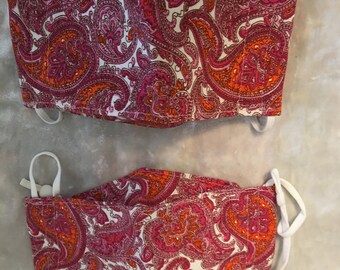 Pink Paisley Adult Large 2 Pack Cloth Masks