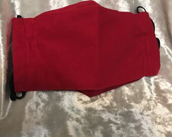 Cloth Mask Adult XL 1 Pack Plain Red