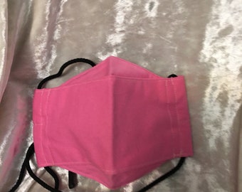 Adult Cloth Mask Pink With Toggle 1 Pack