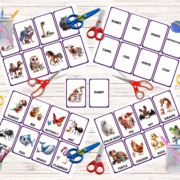 Digital, Fun and Educational Cards: Stimulates Learning with Association of Animals and Names 2024