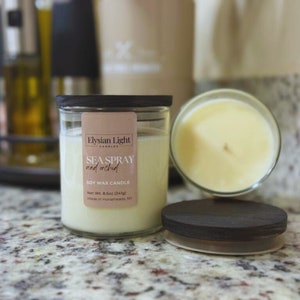 Sea Spray & Orchid 8oz Hand Poured Soy Candle