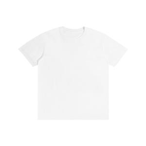 May include: A plain white short-sleeved t-shirt with a classic crew neckline. The garment features a simple, solid-colored design with a standard fit, short sleeves, and a ribbed collar, providing a clean and neutral appearance for any wardrobe.