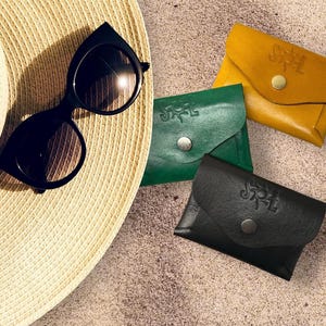 Tarjetero de cuero hecho a mano: billetera fina y elegante para tarjetas