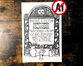 Customize Your Grave - Art Print 4" x 6"