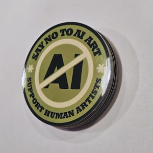 Say No to AI Art - Support Human Artists Sticker *NEW! More Colors Added!* 画像 5