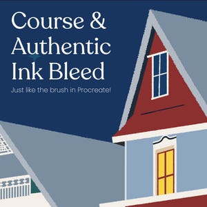 Vector Ink Bleed Brush Set - Inspired by Procreate Brush - Adobe Illustrator File